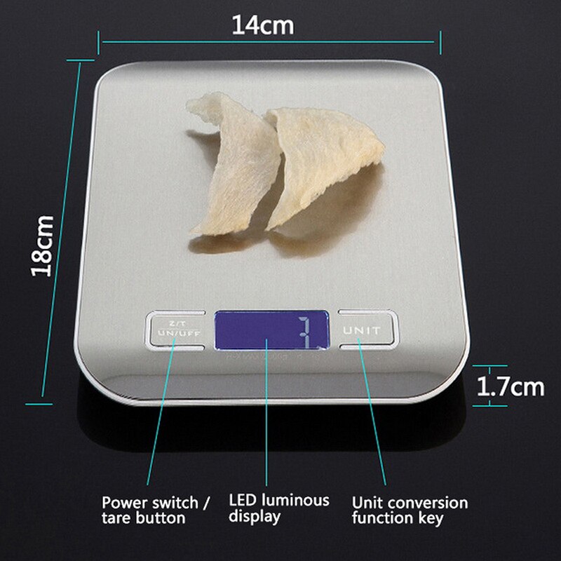 Keuken Schaal Voedsel Digitale Weegschaal Rvs Weegschaal Keuken Accessoires 11 Lb/5000G