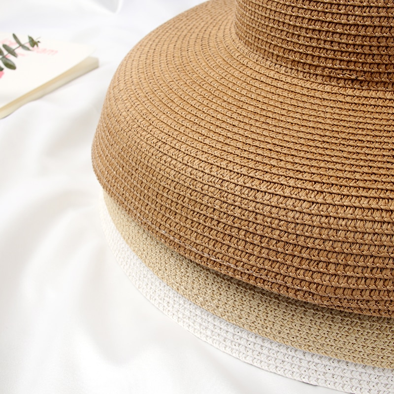 Sombrero de paja de estilo veraniego para mujer, gorra de paja para playa, con lazo, para vacaciones, ocio, informal, Audrey Hepburn