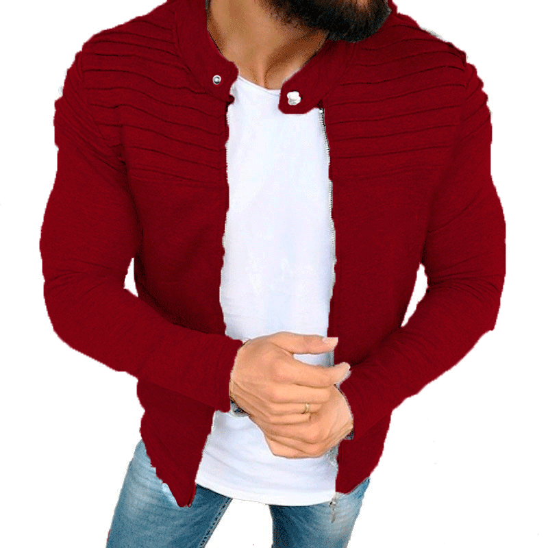 Chaquetas con cuello para hombre, sudaderas ligeras negras, cuello con cremallera completa, camisetas de manga larga con bolsillo, chaqueta prendas de vestir de otoño e invierno
