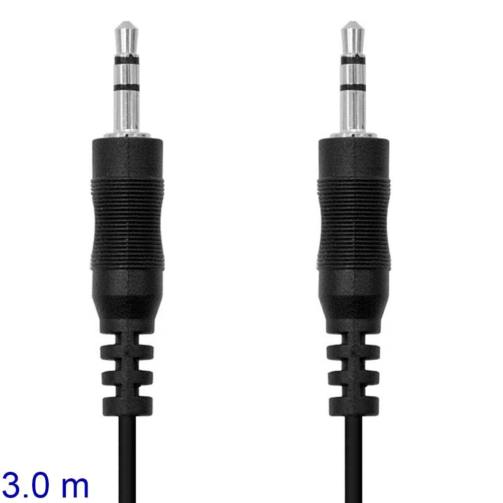 Nanokable 10.24.0103 3m Audio Aux 3.5mm kabel typu Jack czarny dźwięk radia przewód samochodowy podwójny męski do słuchawki z Radio samochodu