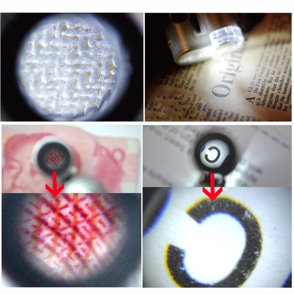 9592 60X Loupe Mini Microscope avec LED bijoux antiquités Identification Loupe verre Loupe LED lumière UV