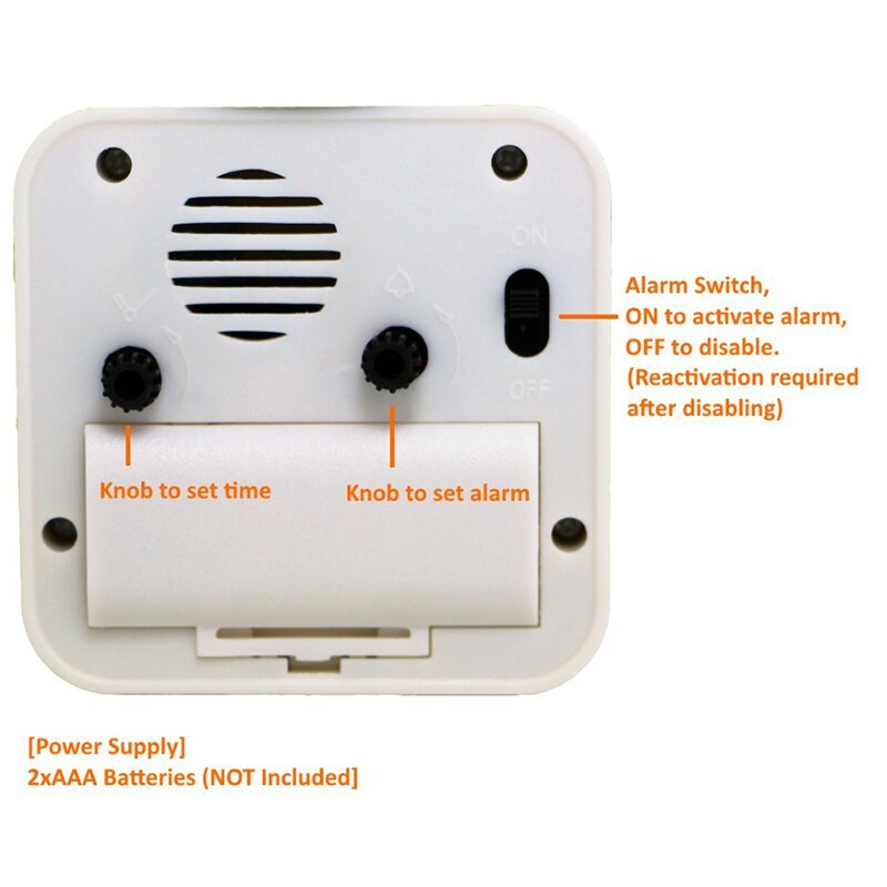 Non-Ticking Robot Alarm Clock Stainless Metal - Wake-Up Clock with Flashing Eye Lights and Hand Clip Blue