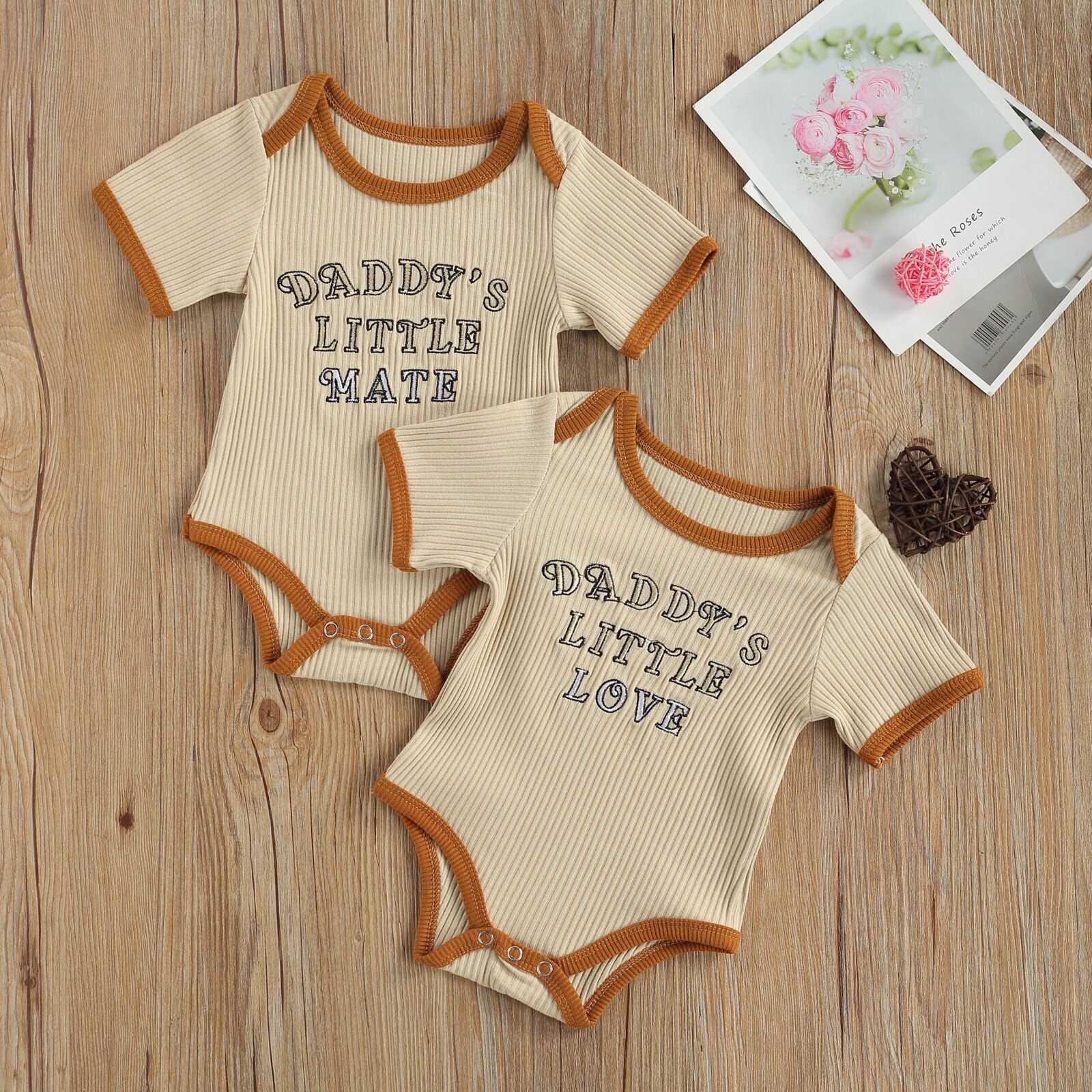 Bebé recién nacido de verano monos carta corto bordado manga mameluco Mono para bebé niñas niños 0-18M