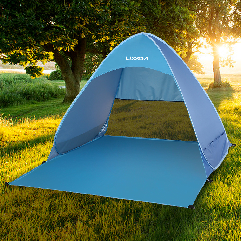 Automatic Instant Pop Up Tent Potable Beach Tent Lightweight Outdoor UV Protection Camping Fishing Tent Cabana Sun Shelter