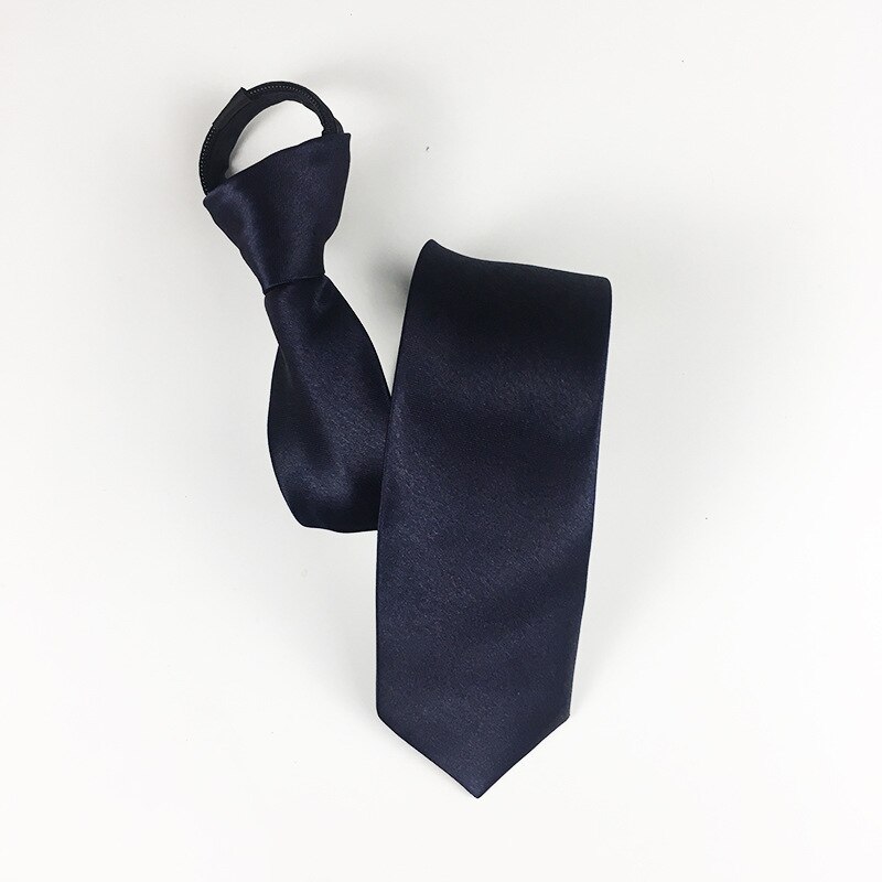 5cm Necktie For Men Slim Narrow Lazy Tie Easy To Pull Rope Neckwear Men tie Wedding Party Aniversary Business Dress Meeting: 5x38 navy blue
