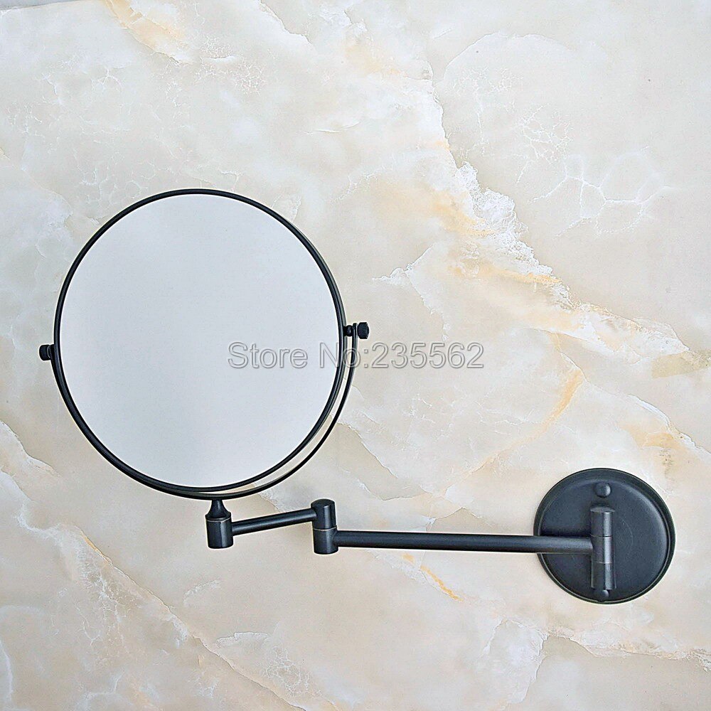 Oil Rubbed Folding Dual Arm Extend Bathroom Mirror Wall Mounted Brass Magnifying Mirror Makeup Cosmetic Mirror