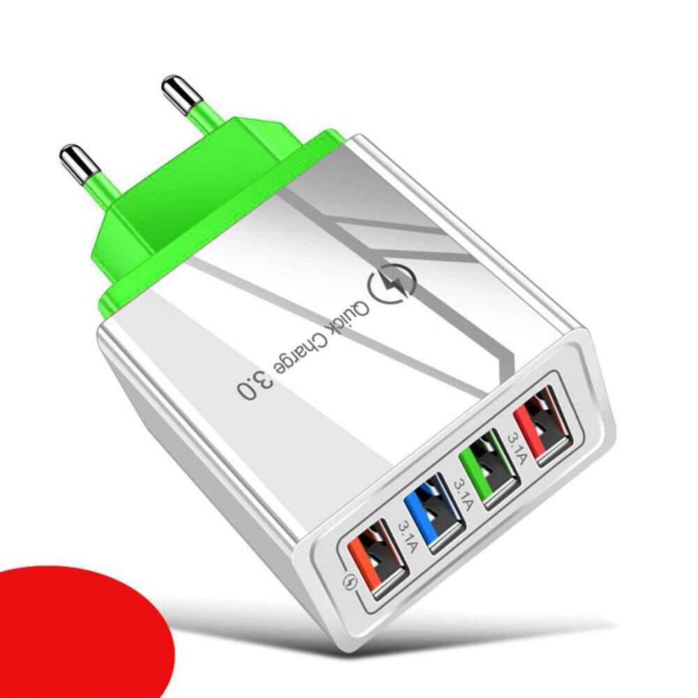 Ładowarka USB szybkie ładowanie 3.0 Adapter telefonu dla iPhone 11X7 dla tabletu Xiaomi przenośna ściana mobilna szybka ładowarka ue wtyczka amerykańska: green / EU