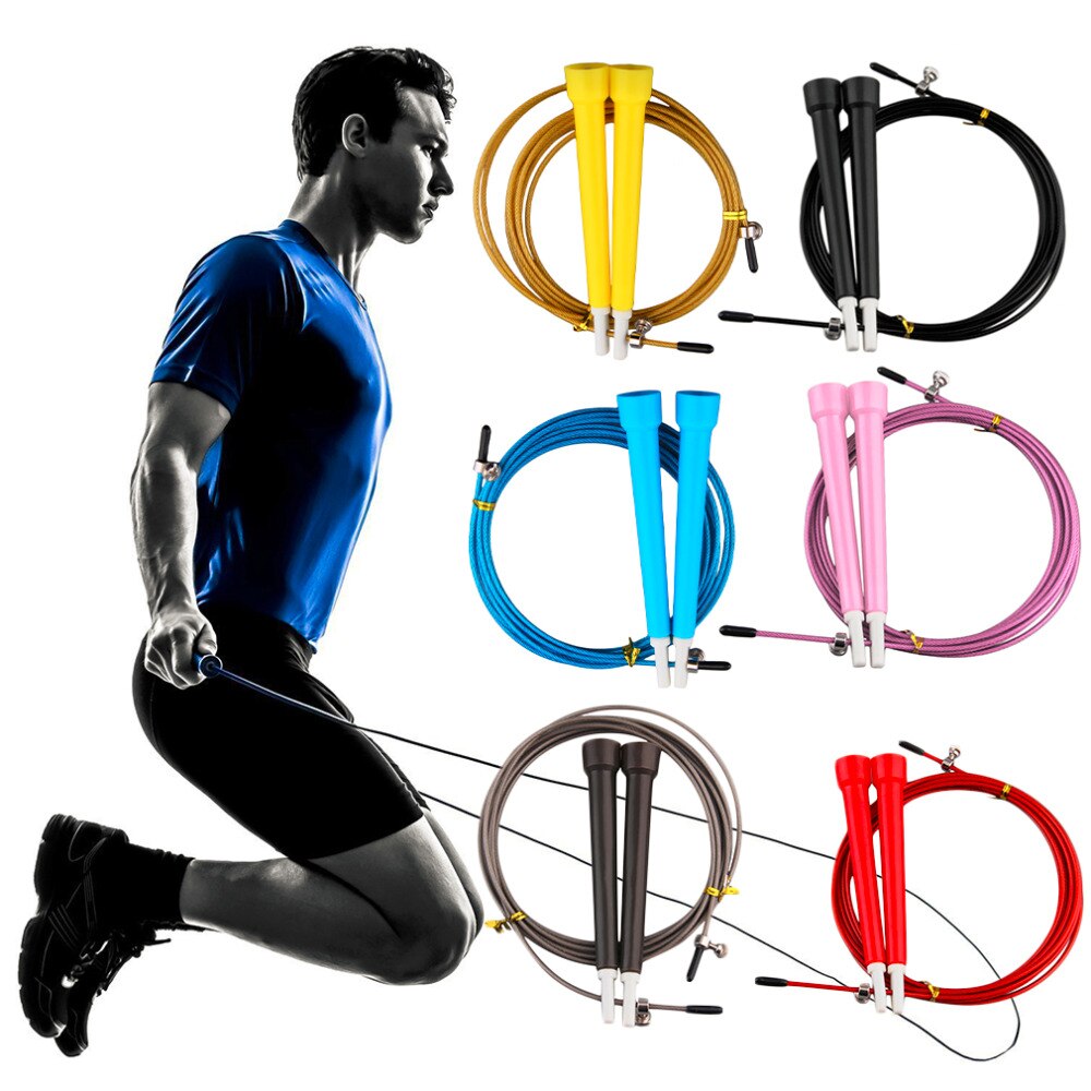 Kestävät köydet kaapeli teräs hyppy hyppy hyppynopeus fitness köysi cross fit mma nyrkkeily kuntosali ylityslaitteet
