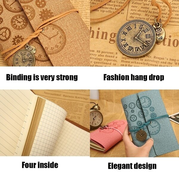 Retro Style Hand Book A6 Spiral Ring Binder Leather Notepad Small Notebook
