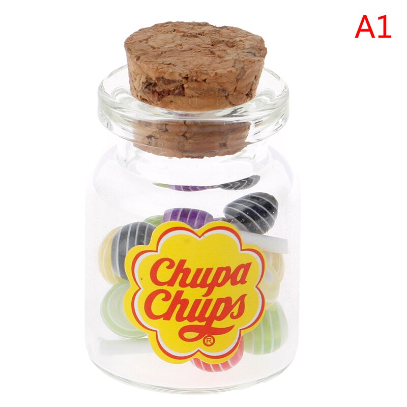 Nuovo 1/12 miniatura Cibo dolce Zucchero mini Lecca-lecca con La Cassa Del Supporto Della Caramella per La Casa di Bambola Mobili Giocattolo Da Cucina Accessori: M-Candy Jar