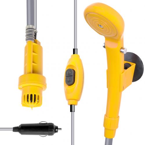 12V Electric Water Pump Car Auto Washer Camping Hiking Travel Outdoor Shower Kit: Yellow
