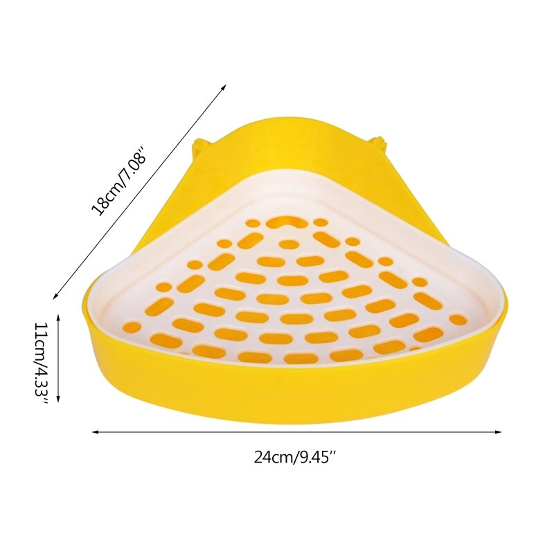 Plastic Corner Litter Pan Pet Toilet Triangle Litter Box Small Animal Litter Tray Potty Trainer for Hamster Baby Rabbit