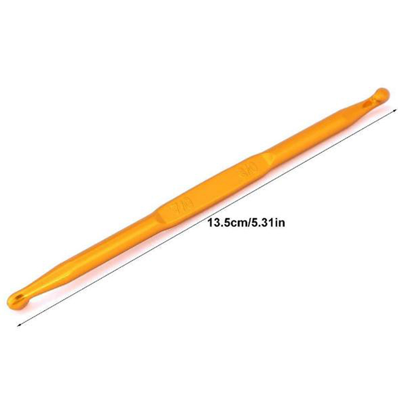 8 Uds ganchos de ganchillo con mango juego de ganchillo y tejer de doble extremo de aluminio dorado conjunto de agujas de tejer manualidades de tejido