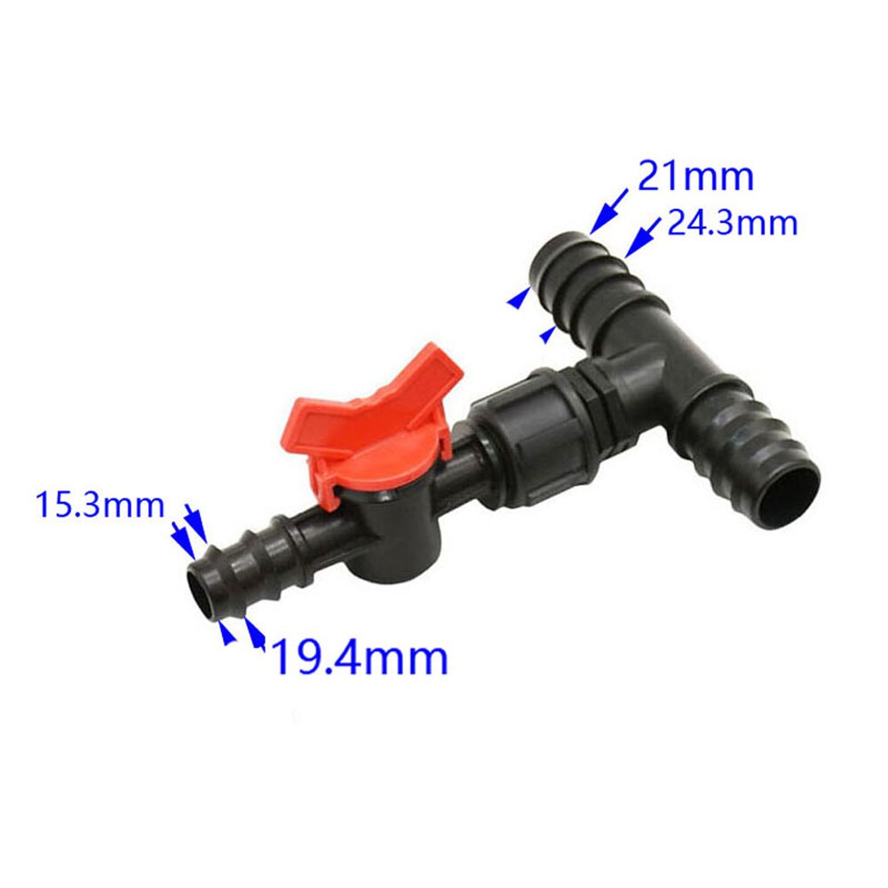 12mm 16mm 20mm PE Rohr T Anschlüsse mit Ventil 1/2 3/4 &quot;Reduzierung Garten Tippen Schlauch Splitter tropf Bewässerung Adapter 1PC