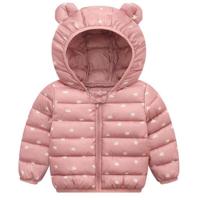 Jongens meisjes winter dons print kleding baby coole kleding voor 12m-5 jaar kinderen jongens en meisjes top: Roze / 12m