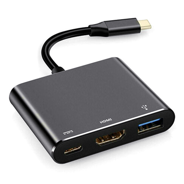 StarLife 3 port typu C Hub USB za pośrednictwem przejściówki HDMI 4K dla trybu Samsung Dex USB-C stacja dokująca z PD dla MacBook Pro/powietrza typu c do HDMI: Black