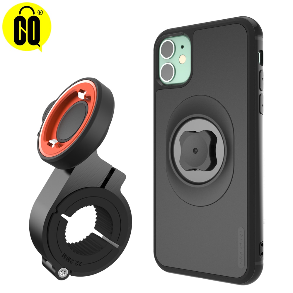 Neue Fahrrad Telefon Halter mit Schnell Montieren Fall für iphone 11 pro XsMax 8 Plus 7 Bike Mount Schwarz PC matte Stoßfest telefon fall