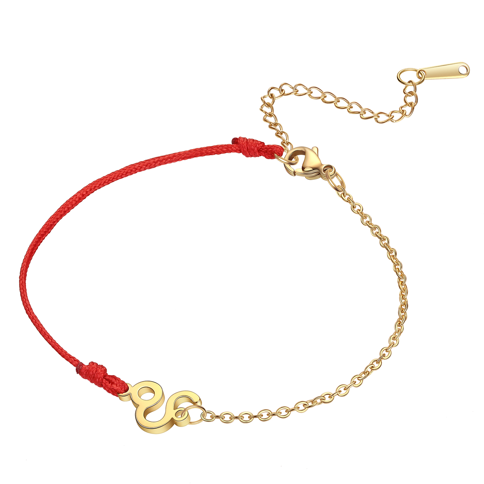 Zodiac Armband Rvs Hanger Armband Rope Chain Verstelbare Armband Voor Vrouwen Sieraden Bruidsmeisje: Licht Geel Kleur