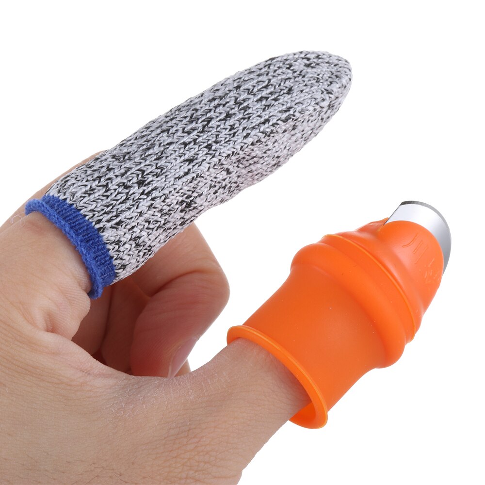 Silicone Thumb Cutter Finger Guards Garden Plant Fruit Vegetable Picking Tool Cut-resistant Finger Protector Sleeve Bean Picker