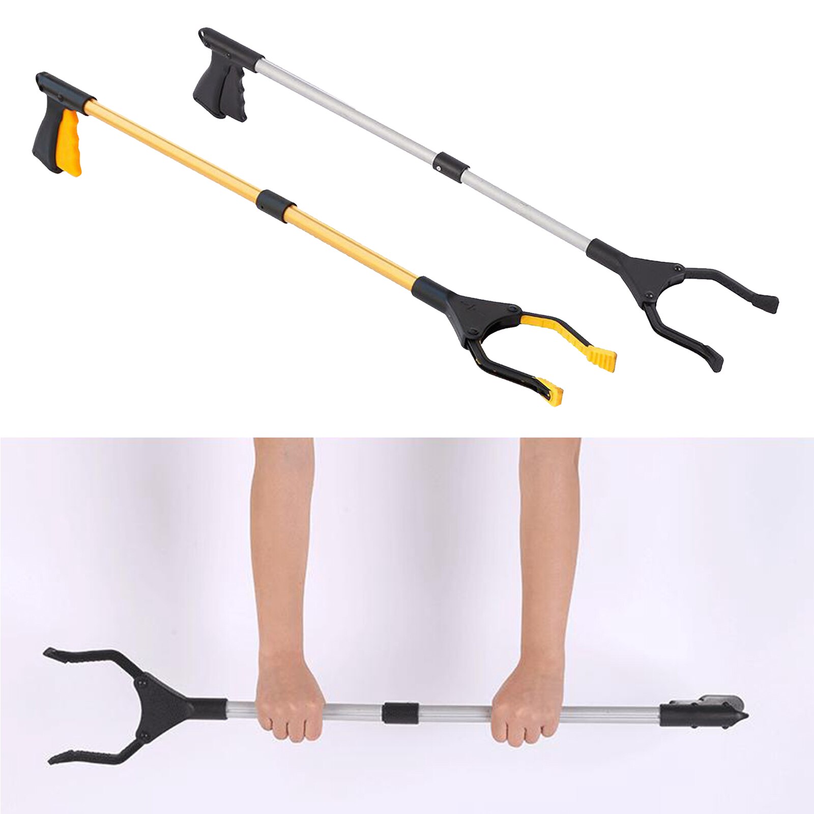 32 Inch Long Handled Grabber Reacher with Rotating Jaw Mobility Aid Reaching Assist Tool for Elderly and Disabled