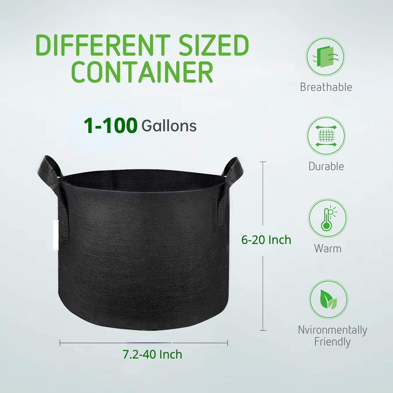Groeien Zakken Zware Verdikte Niet-geweven Stof Potten Met Handvat Indoor/Outdoor Tuin Groeien Kits 1/2/3/5/7/10/20/30 Gallon