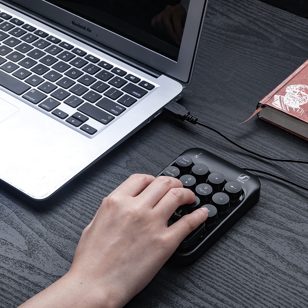 SeenDa Wired USB Numeric Keypad 19 Keys Mini Number Pad Digital Keyboard for Mac Pro MacBook Air Laptop PC Notebook Desktop