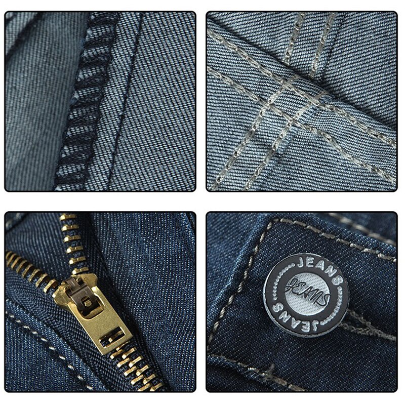 Plus Size 42 44 46 48 50 52 Men's Short Jeans Loose Straight Business Classic Style Stretch Denim Shorts Male Brand