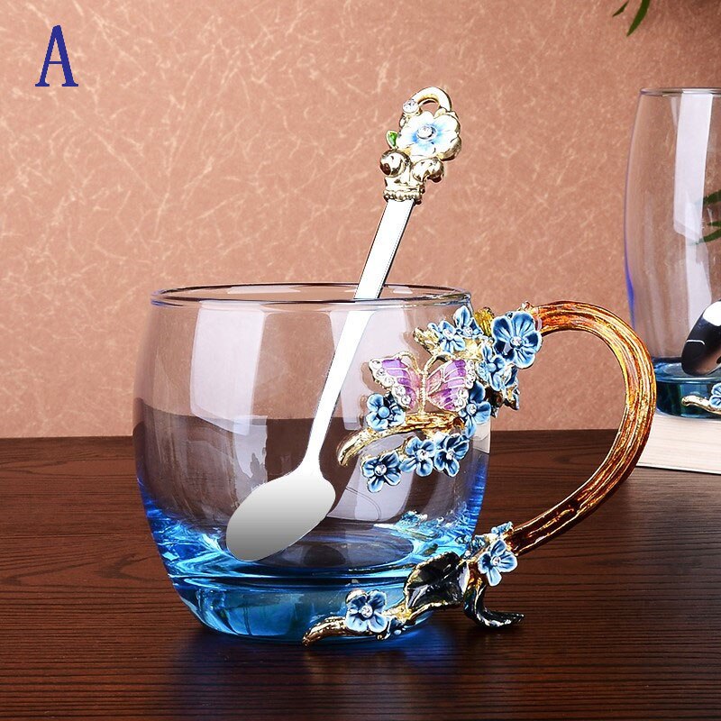 Tasses en verre à boire avec poignée pour boissons chaudes et froides avec capuchon et chiffon pour: A