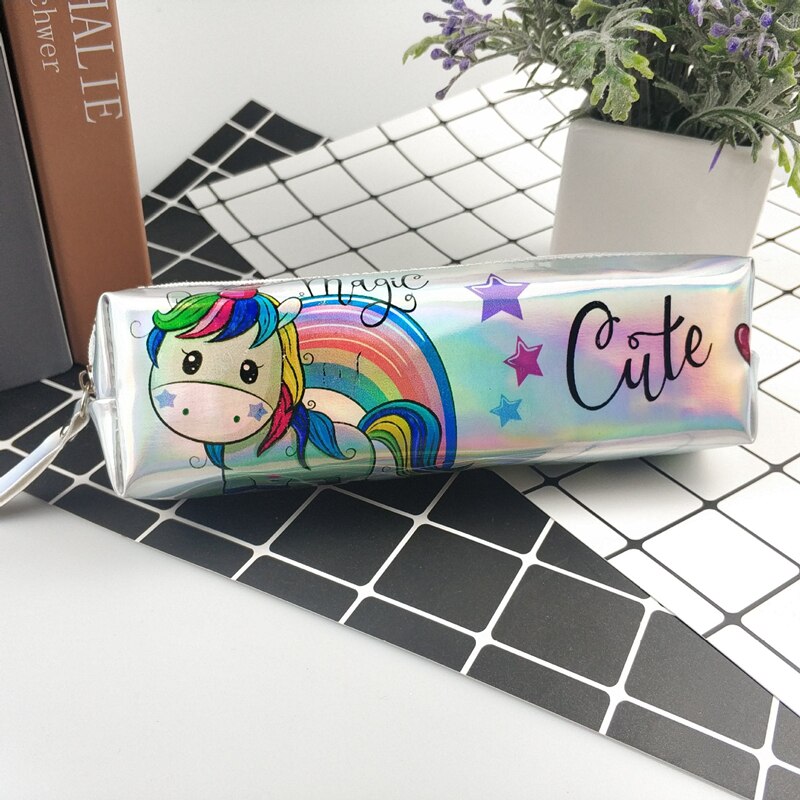 1pcs kawaii Simple transparent pencil box cute Pink pattern Office Student pencil boxs School Supplies Pen Box Astuccio Scuola: 11