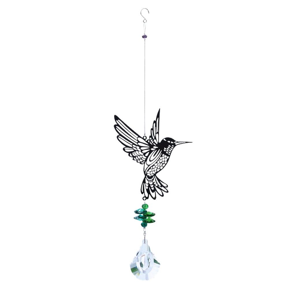 Kristall Sonne Prismen Glas Kronleuchter Solar- Kolibri Eule Windspiele Regenbogen Verfolger Hängen Fänger Vorhang Anhänger Dekoration: Hummingbird