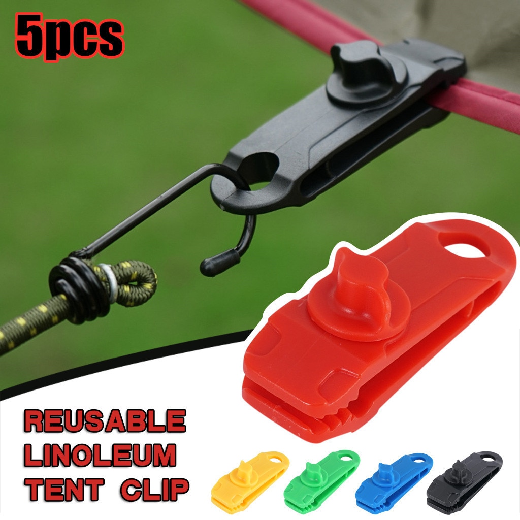 5Pcs Herbruikbare Linoleum Tent Clips Tanden-Vormige Tent Tarp Dekzeil Clip Waterdicht Unieke Vergrendeling Klem Gesp Camping Gereedschap