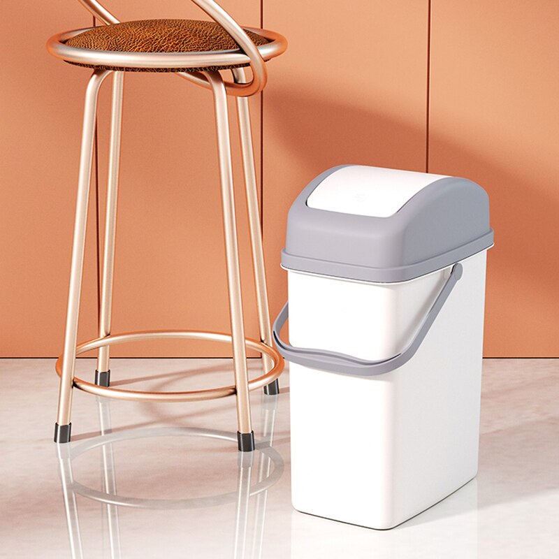 Konco Trash Can with Lid,Waste Bin with Swing-top Lid,Plastic Swing Lid Trash Bin for Bathroom Kitchen and Office