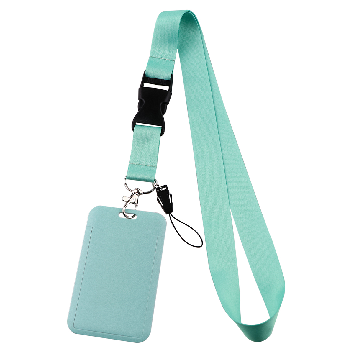 Pure Color Neck Strap ID Holders Lanyards Keychain Student Badge Holder Hang Rope Lariat Lanyard Mobile Phone Accessories: black