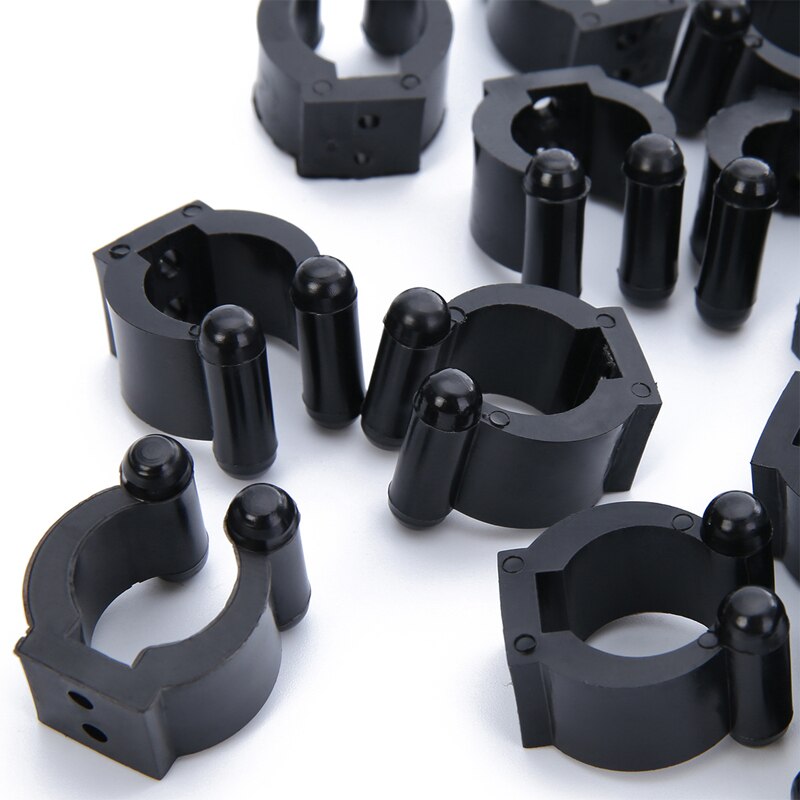 20pcs Plastic Black Fishing Rod Billiard Rod Clip Billiard Cue Clips Fishing Rod Clamp Fishing Rod Clamp Pipe Fixing Bracket