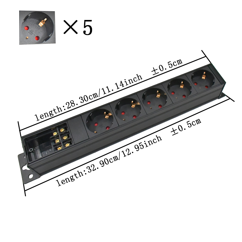 PDU power strip network cabinet rack wall desktop table bottom 1-9AC EU socket with junction box wireless socket: Type 19