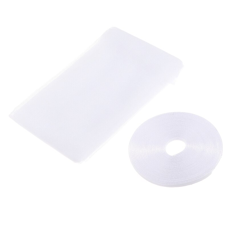 Wit vliegengordijn insectennet gaas zelfklevend klamboe 150 x 200cm raamhor anti-muggen deur vliegennetten