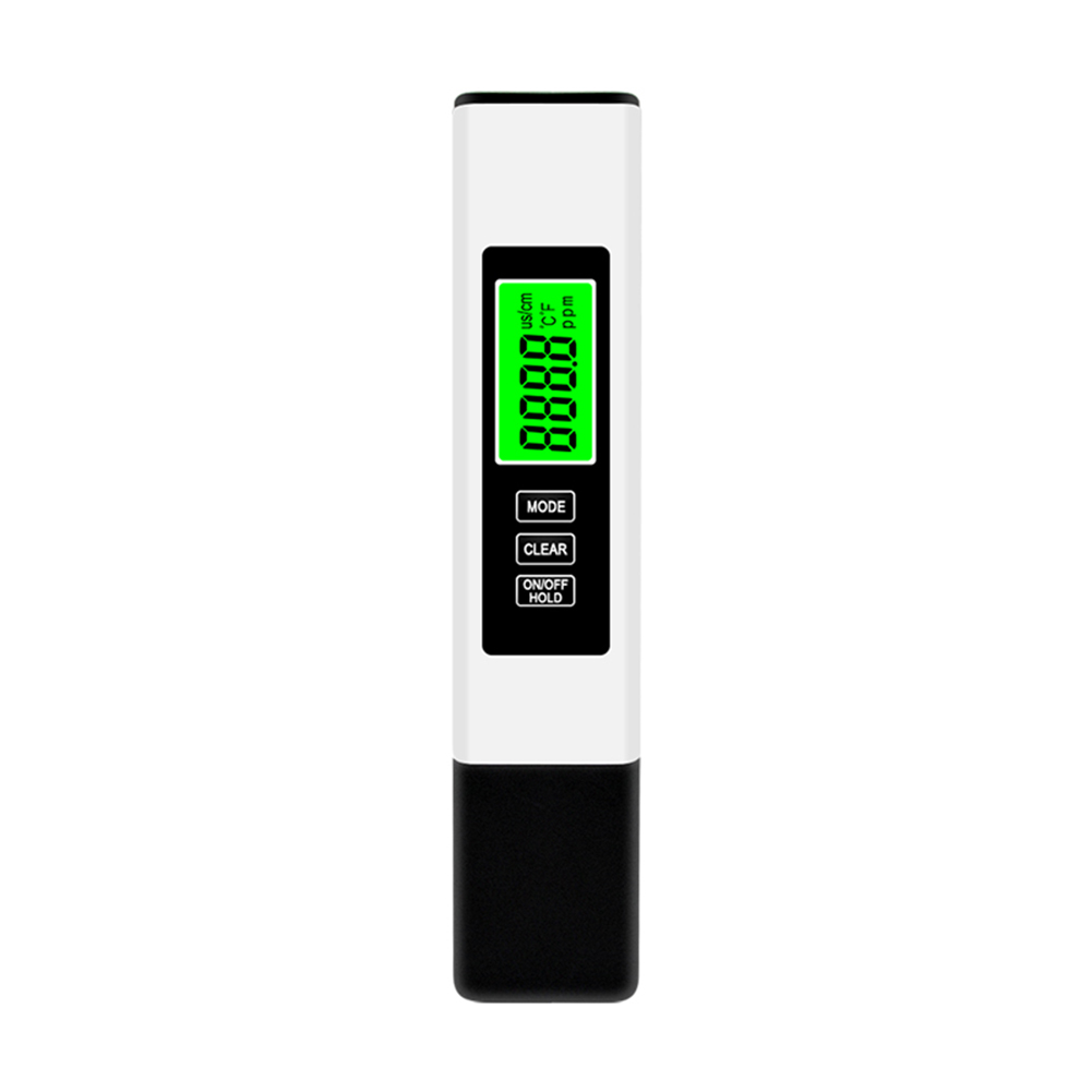 digital Vann tester 4 i 1 - TDS Måler 0-9990 PPM - Bakgrunnsbelyst LCD til Bassenger, Drikkevann, Akvarier: Mørkebrun