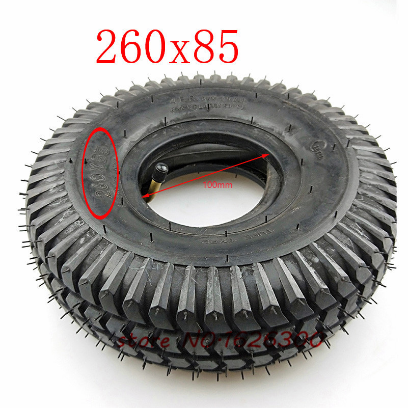 260x85 Tire and Inner Tube 3.00-4 (10"x3", 260*85) Knobby Scooter, ATV and Go Kart Tire and Tube Motor Tire Good