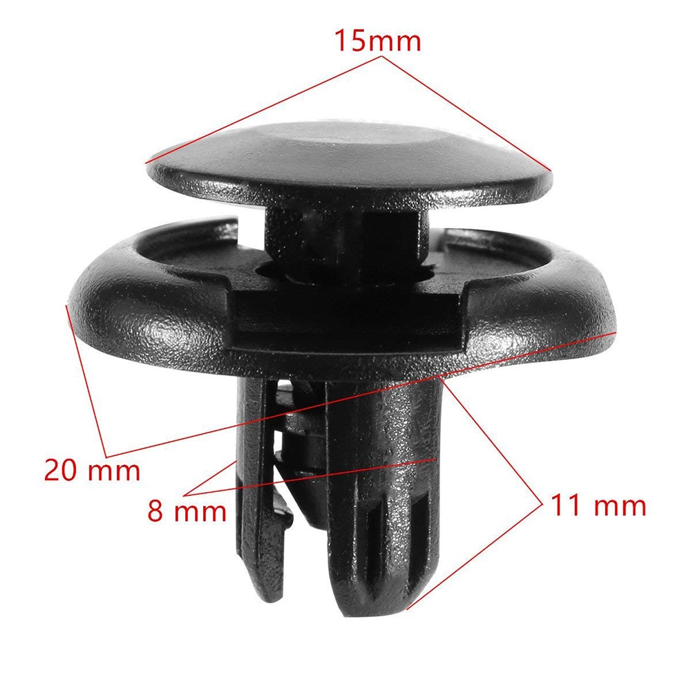 8mm/6mm- hulls nagleholder skyv motordeksel 50 stk automatisk støtfanger feste for bildørbekledning panel klips for universalbil