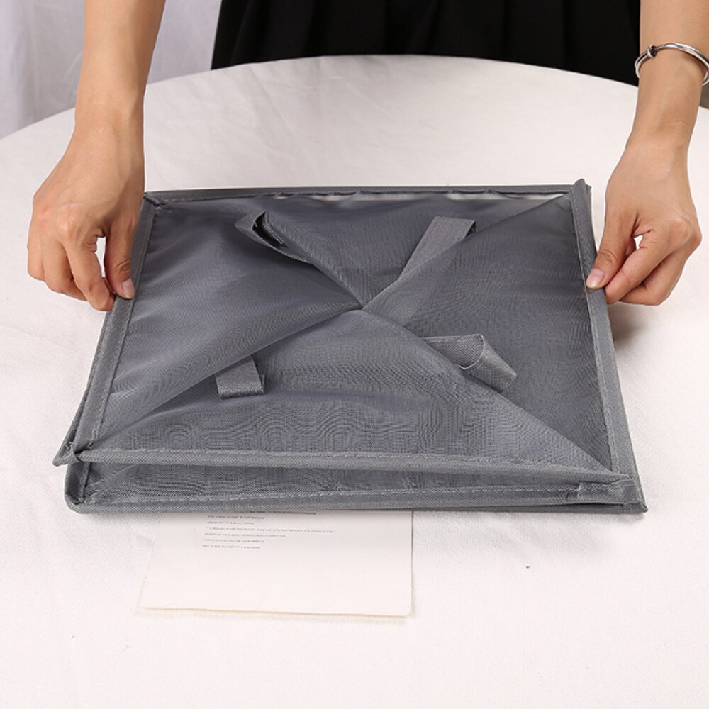 Przenośna siatka robić prania kosz składany z uszami robić przechowywania uchwyt składany sznurek Port kosz na brudne ubrania ^ o ^