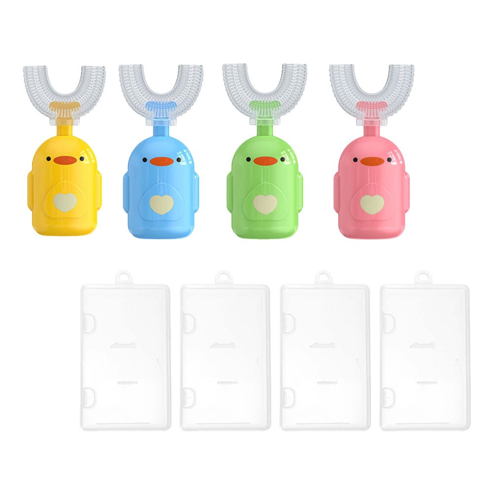 4 Sets U-vorm Kinderen Tandenborstels Praktische Handleiding Kids Tandenborstels (Assorti Kleur)