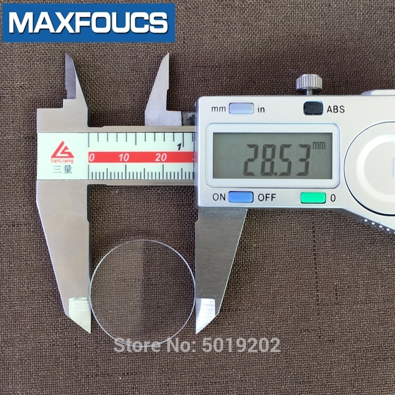 Table glass round smooth Flat mineral glass thickness 2.5mm, diameter of 27mm ~ 44mm, 35 pieces