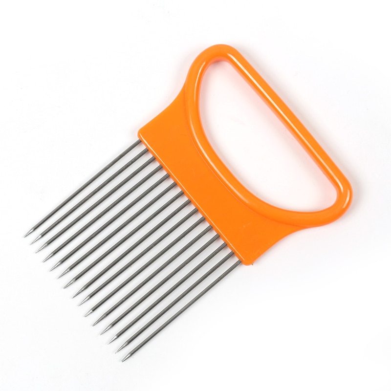 Zwiebel Gemüse Schneidemaschine schneiden Tomaten Zwiebel Schneidemaschine Gemüse Cutter Helfen Gabel führen Schneidemaschine Schneidemaschine Sichere Gabel Zwiebel Cutter: Orange