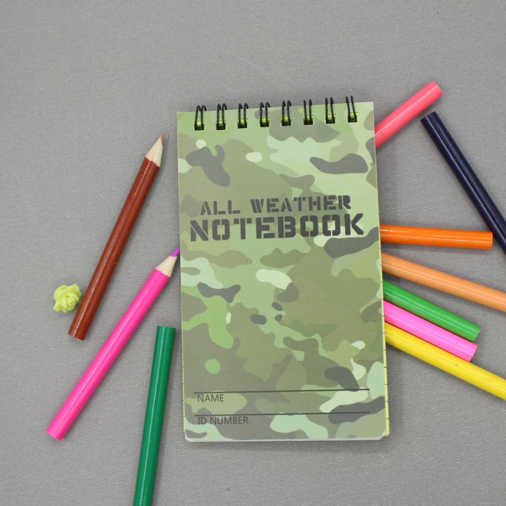 Outdoor waterproof pad this camouflage PVC waterproof notebook all-weather rain proof outdoor notepad coil book ежедневник agend