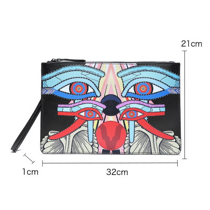 DAEYOTEN Unisex Envelope Clutch Handbag Cartoon Print Shoulder Bag Women's Messenger Bags Purses ZM0522