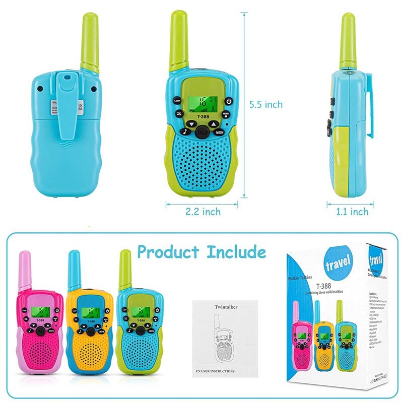 3Pcs Elektrische Veiligheid Speelgoed Talkie Walkie Enfants Twee Manier Radio Talky Jouets Pour Enfants Giet Kinderen Festival Speelgoed