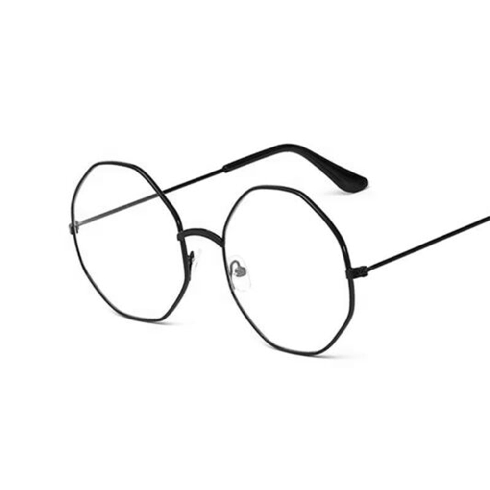Unisex vintage anti blått ljus glasögon bågar oktagon lins närsynthet optisk spegel enkel legering anti uv klar glasögon bågar: 03 svarta