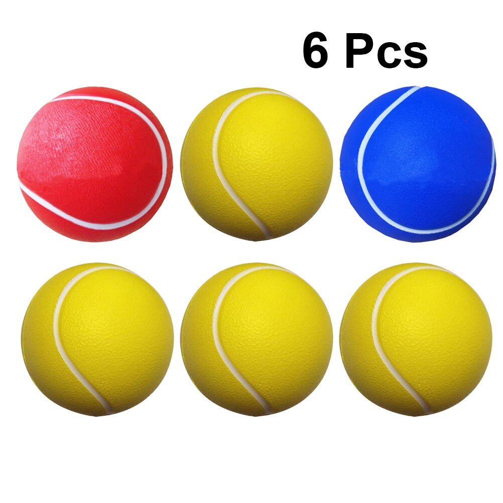 6 stk /8 stk tennisbolde øve tennisbolde sports pu tennisbolde spille bold  (4 stk gul , 1pc røde , 1pc blå): Assorteret farve