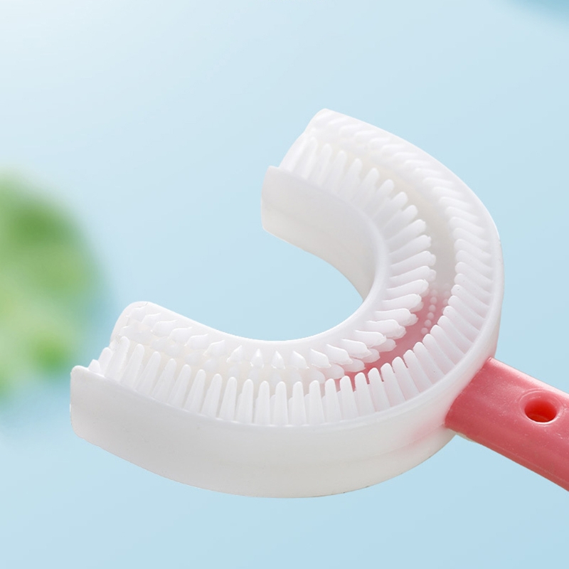 Spazzolini da denti per bambini a forma di U a forma di U per artefatto manuale in Silicone da 9cm
