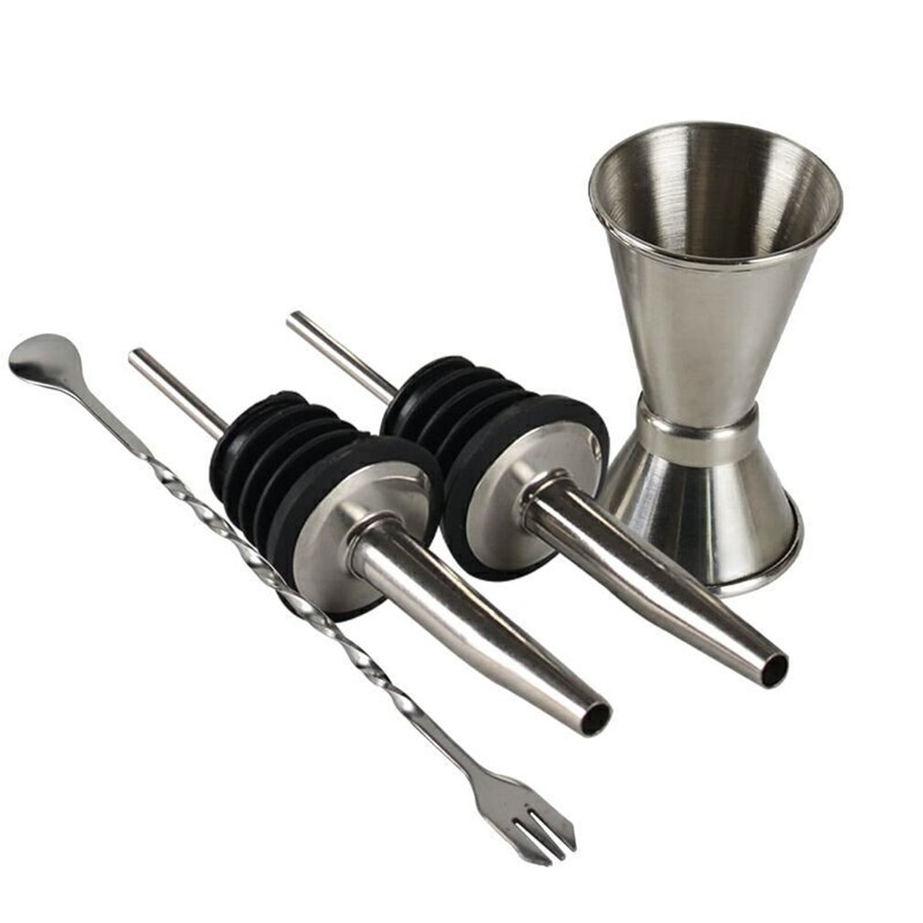 6pcs Stainless Steel Cocktail Shaker Mixer Wine Martini Boston Shaker Set Barware Kit For Bartender Drink Party Bar Tools